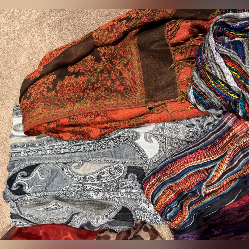 Multicolor Patterned Scarves Set Of 17 - image 6